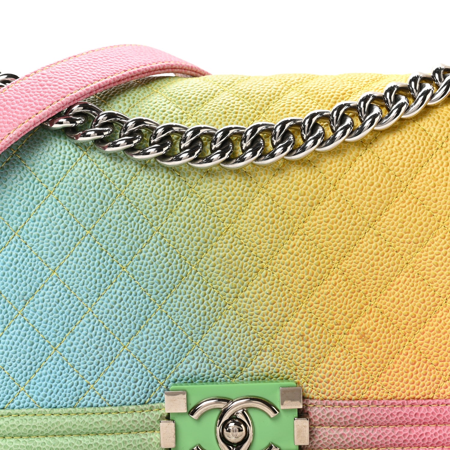 Chanel Caviar Quilted Medium Cuba Rainbow Boy Flap Multicolor 8 of 11