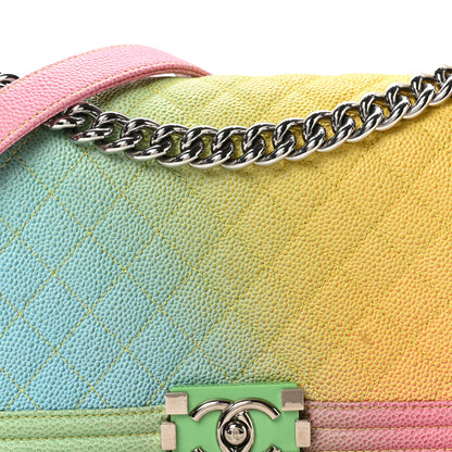 Chanel Caviar Quilted Medium Cuba Rainbow Boy Flap Multicolor 8 of 11