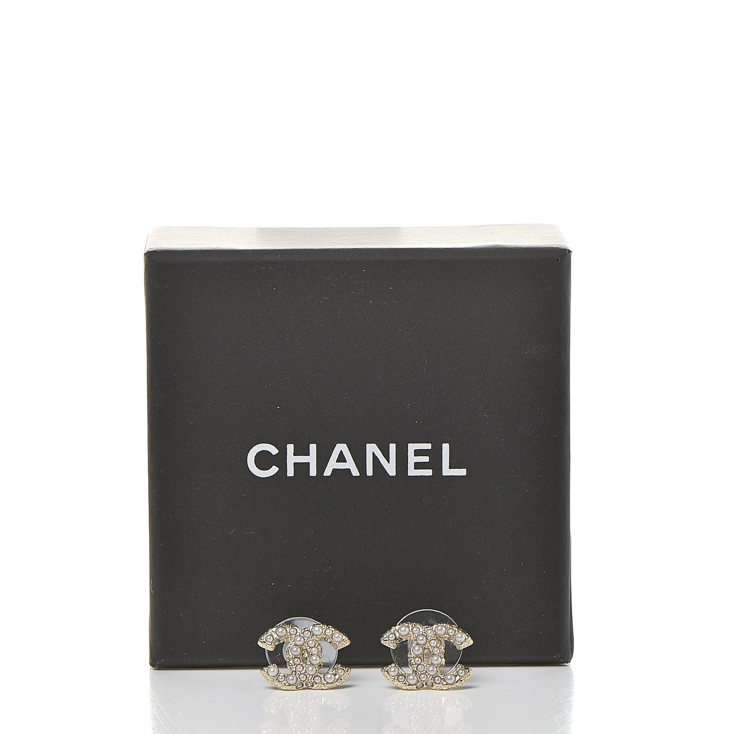 Metal Graduated Pearl Crystal CC Earrings Light Gold