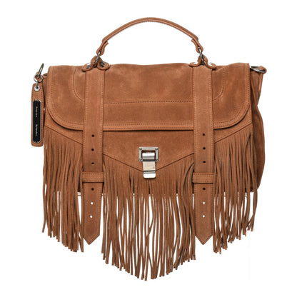 Proenza Schouler Suede Fringe Medium PS1 Satchel Dune 1 of 6