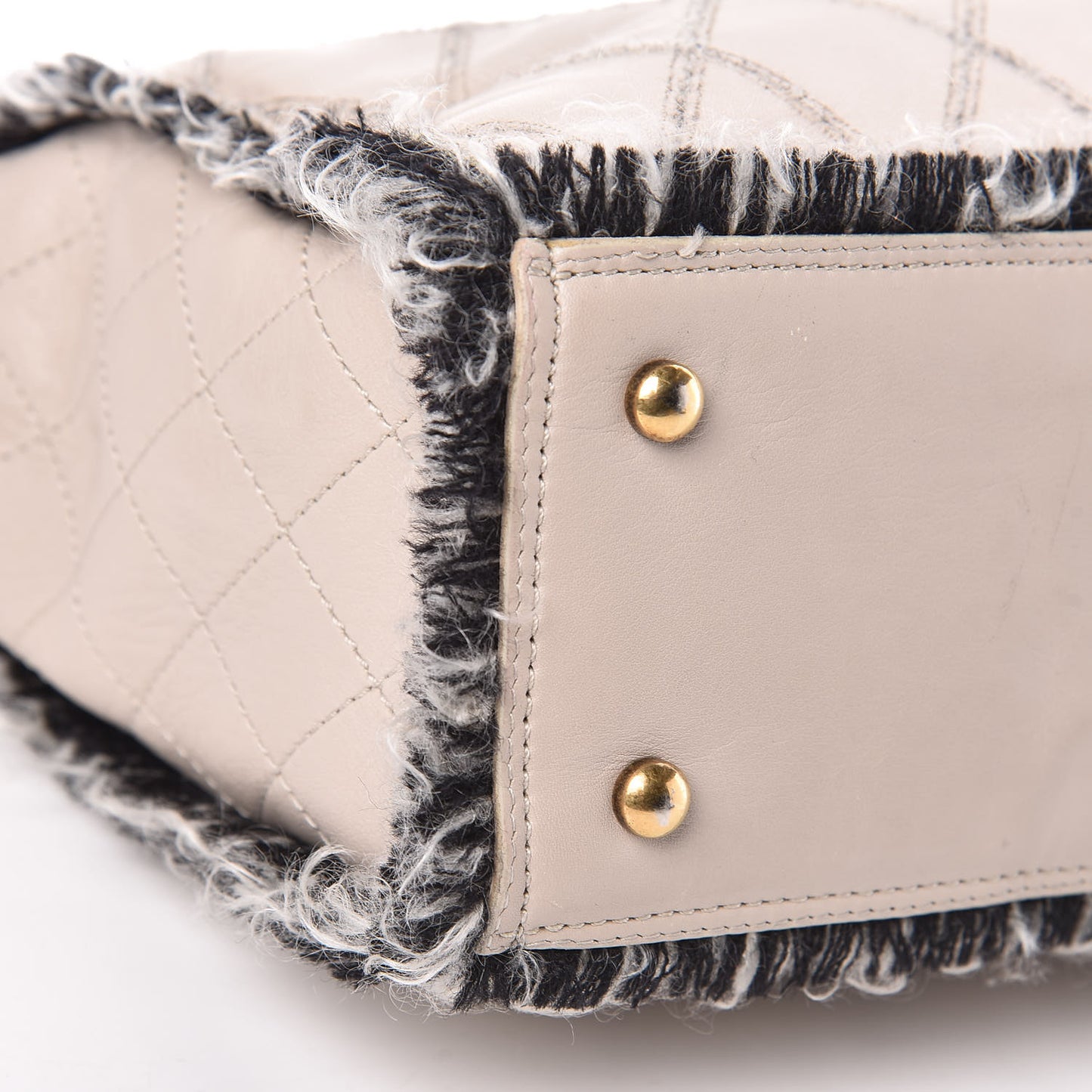 Tweed Calfskin Tweedy Shopping Tote Beige