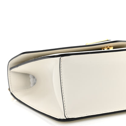 Prada Saffiano Soft Calfskin Metal Triangle Logo Envelope Chain Shoulder Bag White 8 of 9