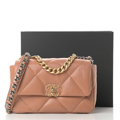 Chanel Lambskin Quilted Medium Chanel 19 Flap Brown 11 of 11