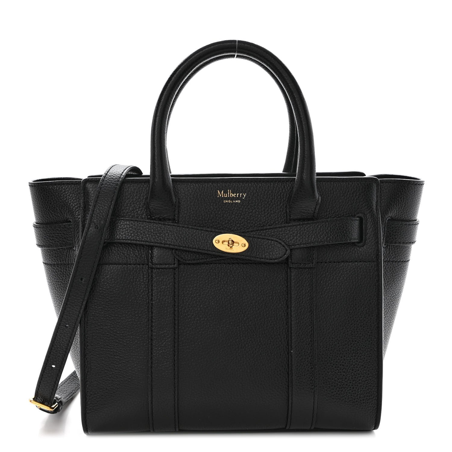 Mulberry Classic Grain Small Bayswater Zip Tote Black 1 of 9