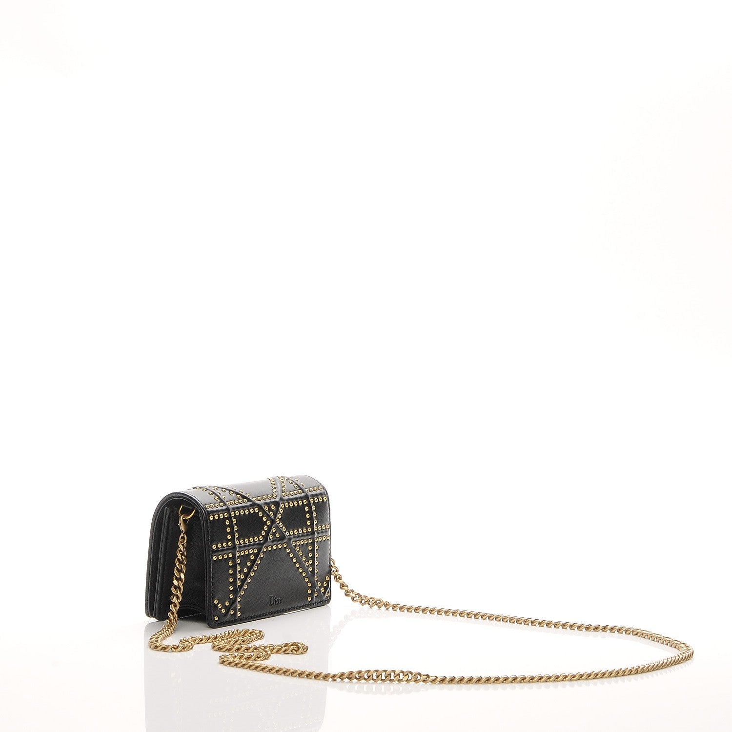 Christian Dior Lambskin Studded Micro Diorama Flap Bag Black 3 of 6