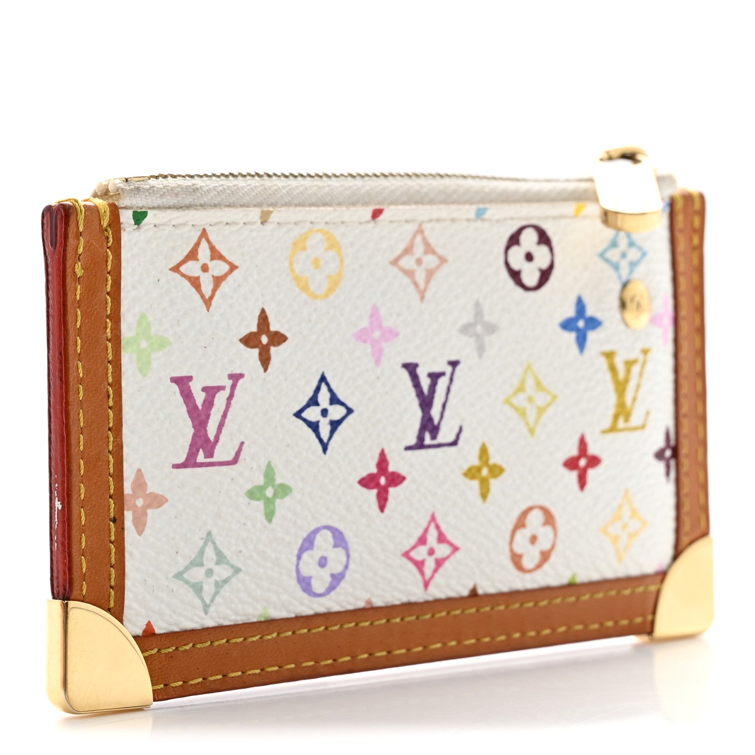 Louis Vuitton Monogram Multicolor Key Pouch White 3 of 9