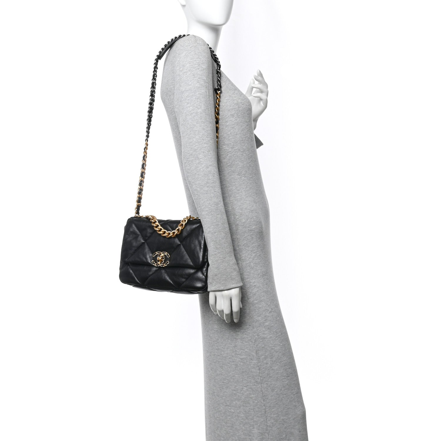 Chanel Lambskin Quilted Medium Chanel 19 Flap Black 2 of 10
