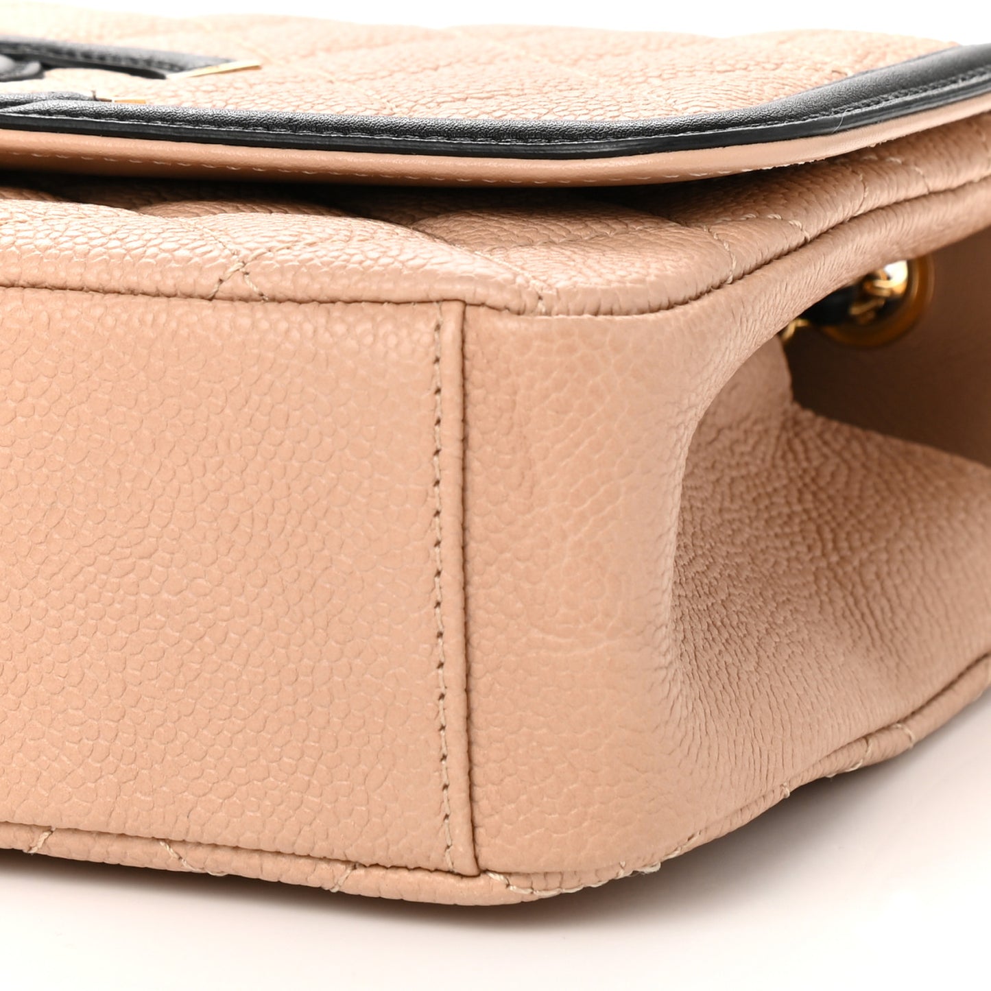 Caviar Quilted Small CC Filigree Flap Beige Black