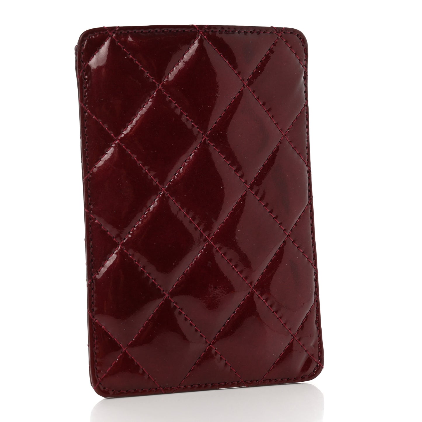 Patent Quilted Brilliant iPhone Case Burgundy