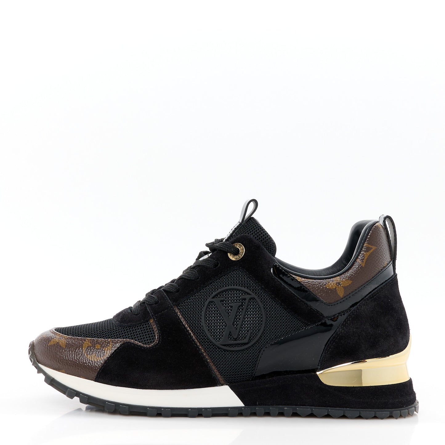 Suede Monogram Run Away Sneakers 38 Black