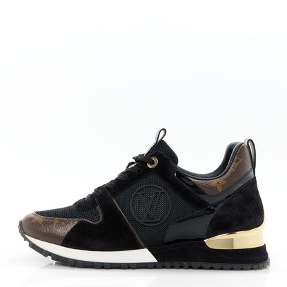 Louis Vuitton Suede Monogram Run Away Sneakers 38 Black 1 of 9