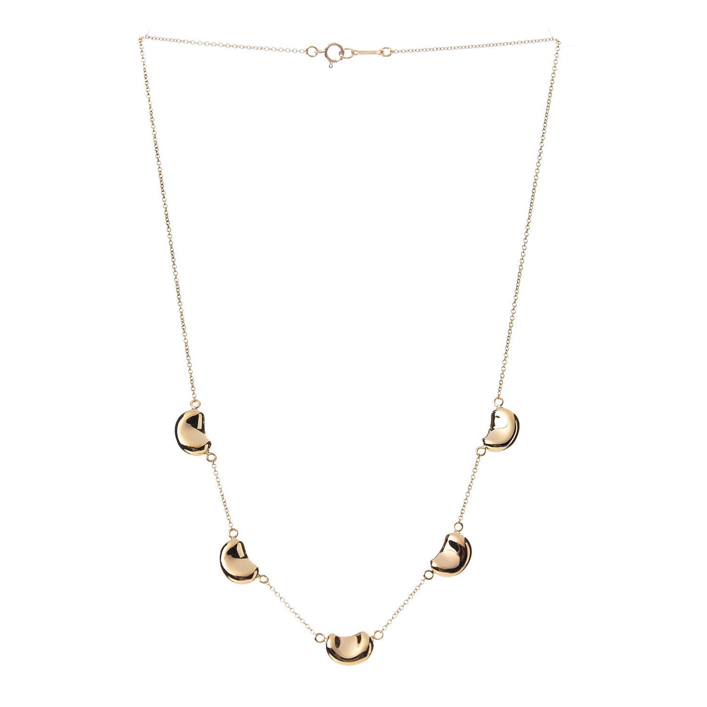 18K Yellow Gold Elsa Peretti 5 Bean Pendant Necklace