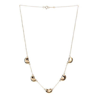 Tiffany 18K Yellow Gold Elsa Peretti 5 Bean Pendant Necklace 3 of 6