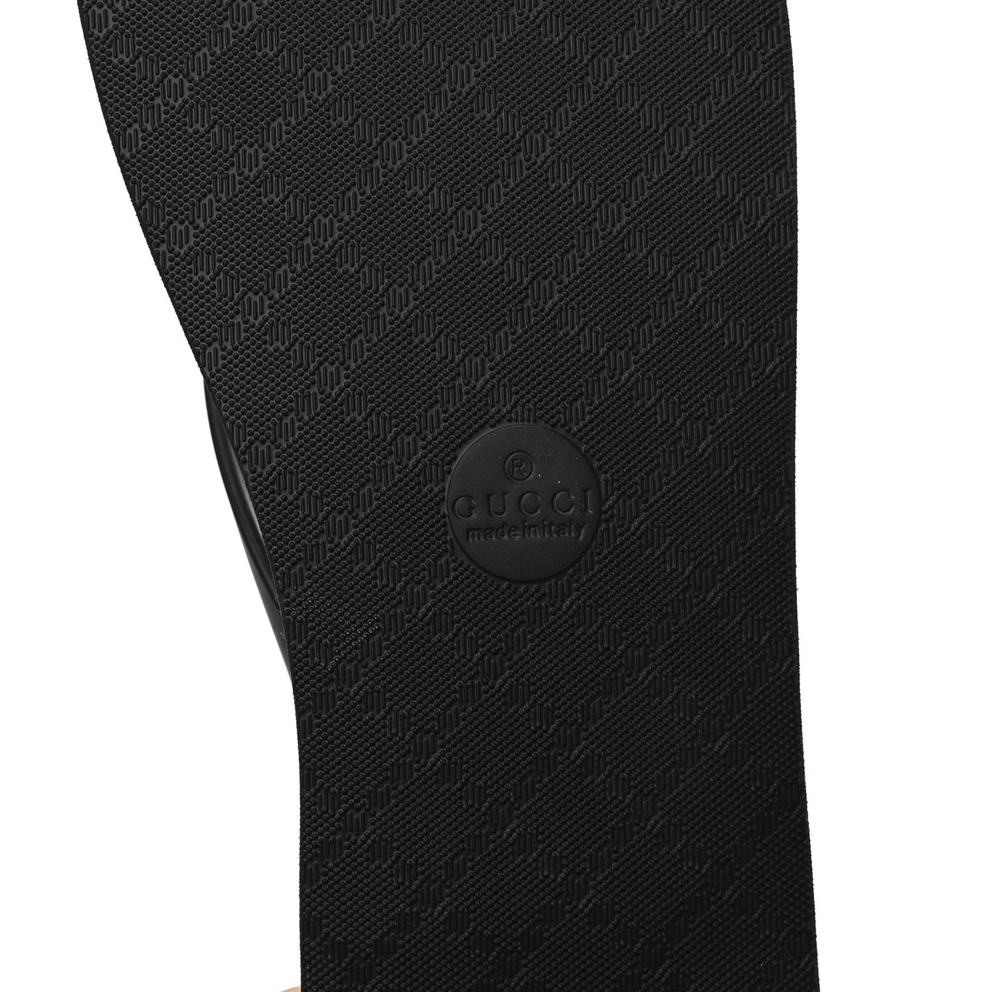 Rubber Chevron Mens GG Thong Flat Sandals 11 Black