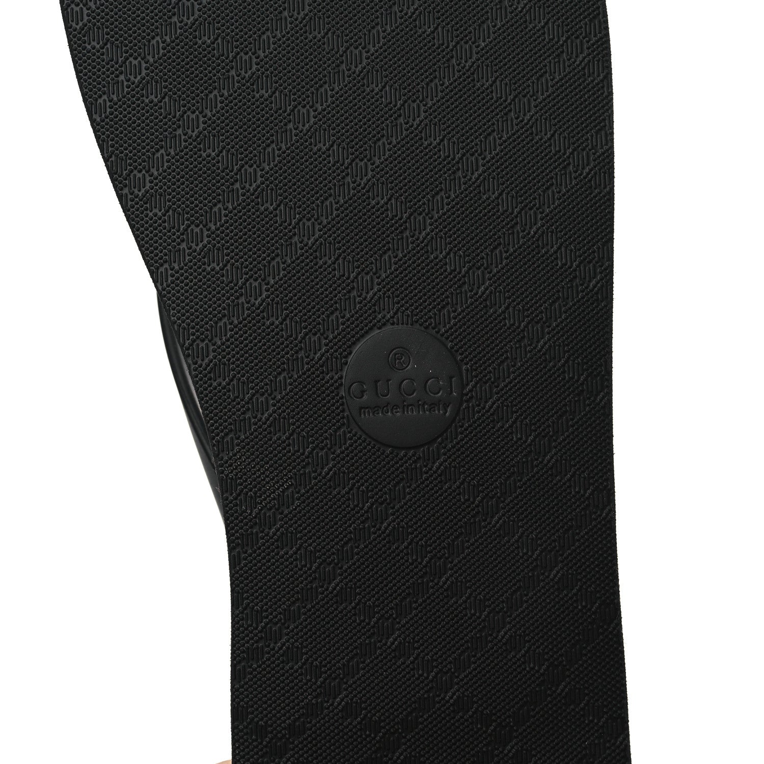 Gucci Rubber Chevron Mens GG Thong Flat Sandals 11 Black 6 of 7