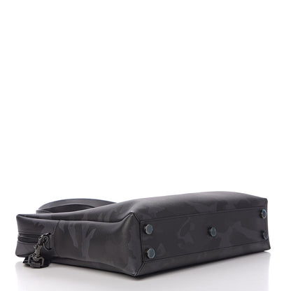 Saint Laurent Calfskin Camouflage Bold Briefcase Black Grey 3 of 8