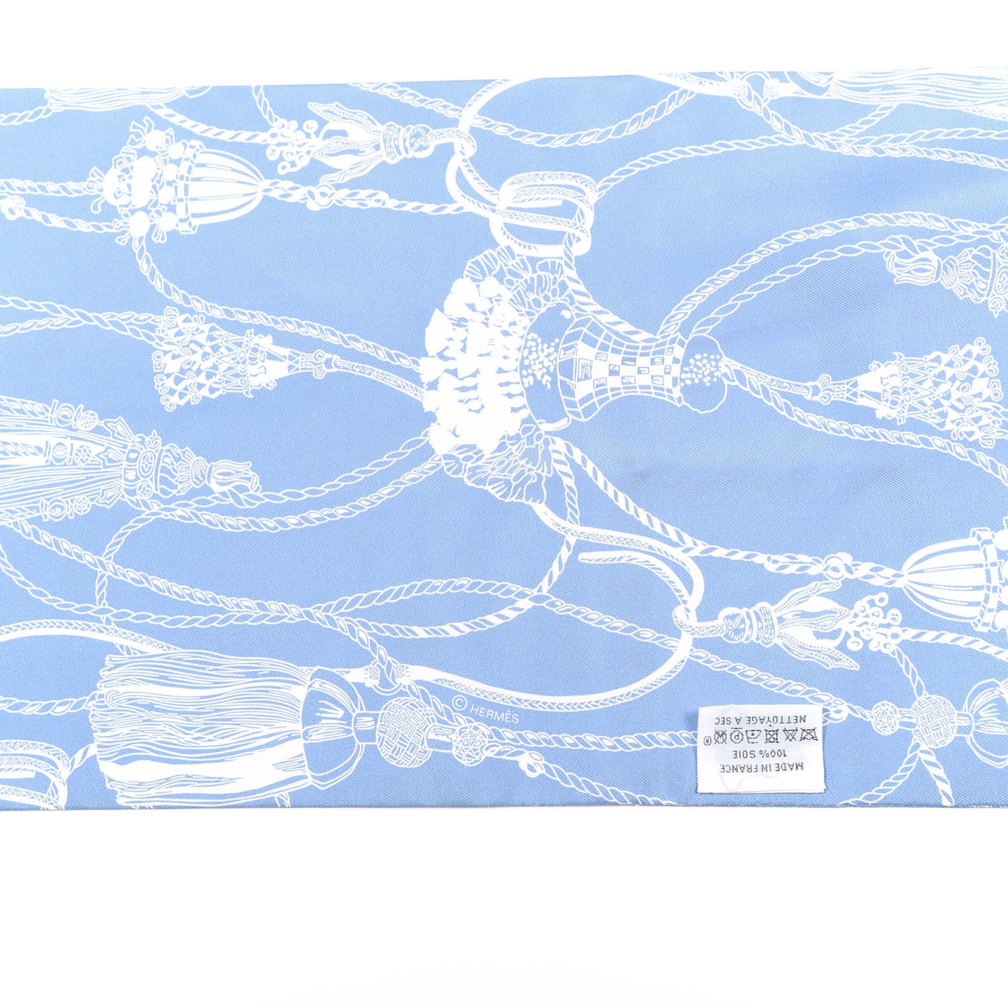 Silk Passementerie Maxi Twilly Cut Lavande Marine White