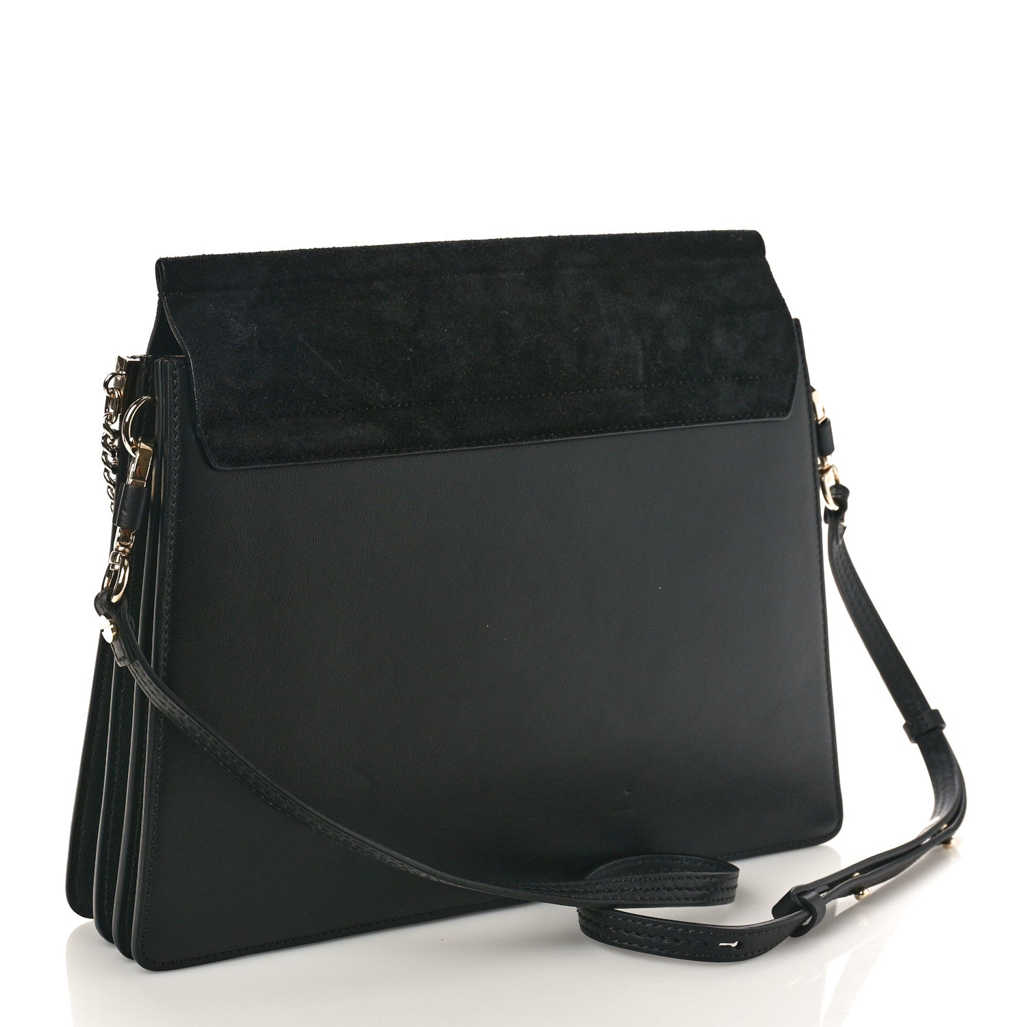 Chloe Suede Calfskin Medium Faye Shoulder Bag Black 3 of 8