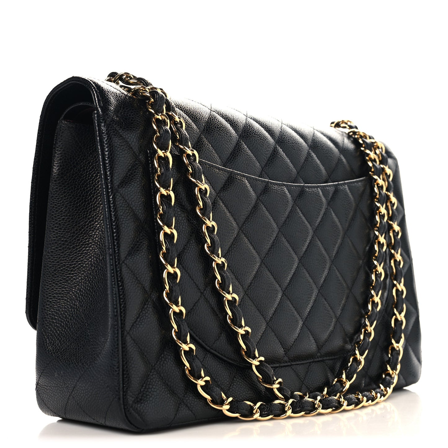 Caviar Quilted Maxi Double Flap Black
