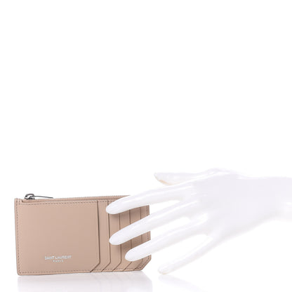 Saint Laurent Calfskin 5 Fragments Zip Pouch Card Holder Nude 3 of 6