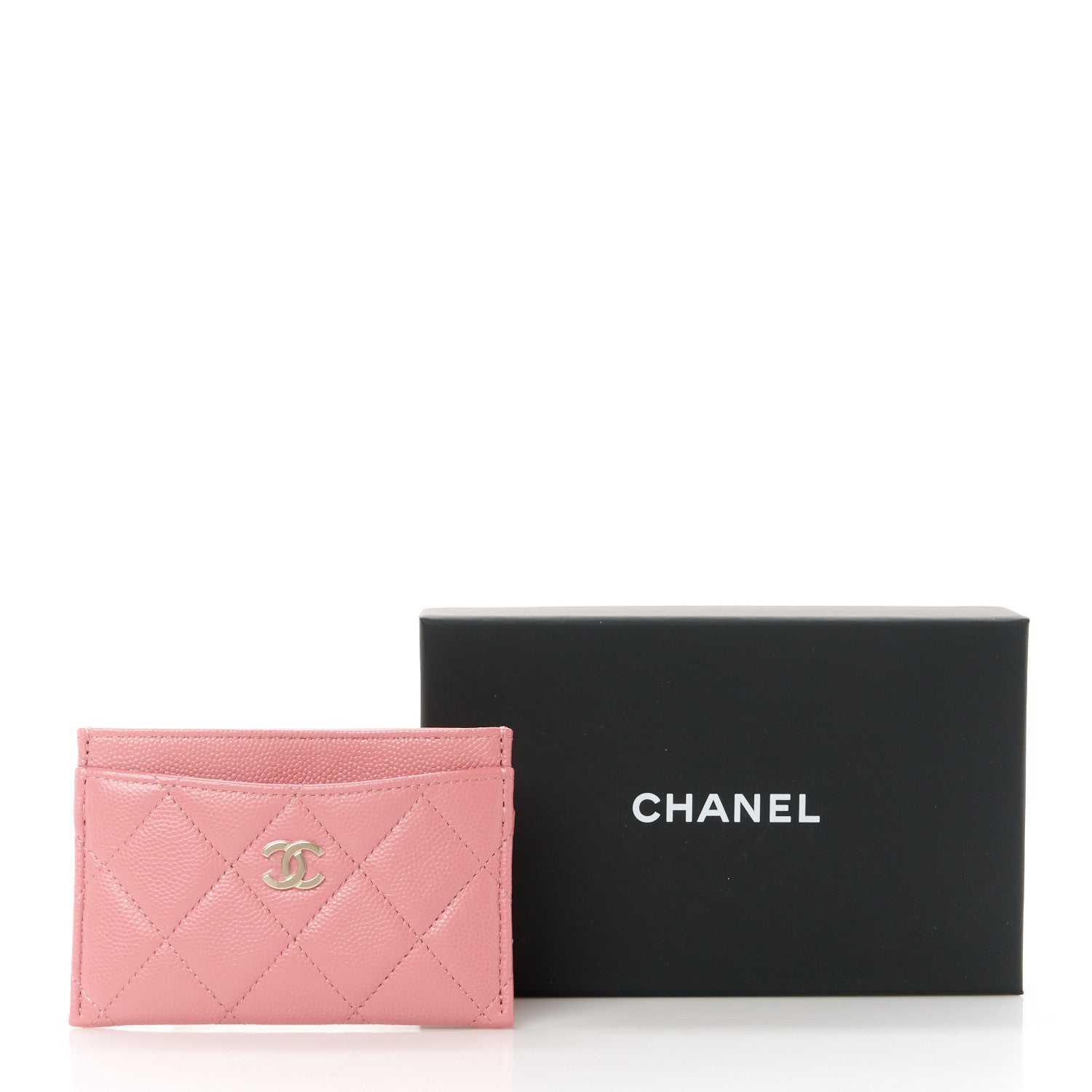Chanel Caviar Quilted Card Holder Dark Pink 10 of 10