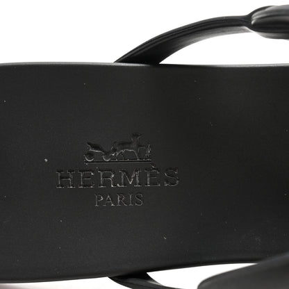 Hermes Rubber Womens Egerie Sandals 37 Black 8 of 10