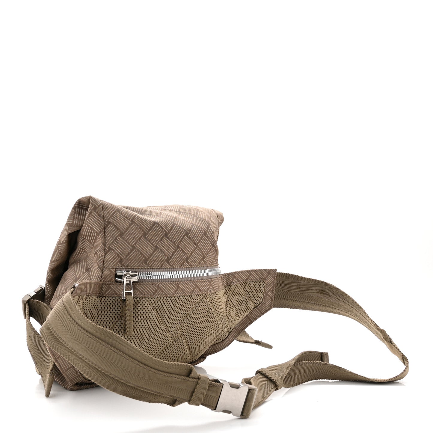 Jacquard Mesh Trekking Folding Belt Bag Tan