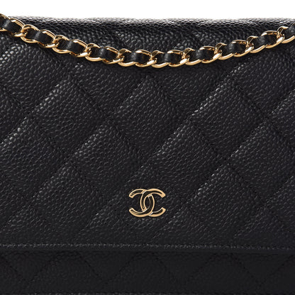 Chanel Caviar Quilted Wallet On Chain WOC Black 11 of 12