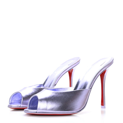 Christian Louboutin Metallic Kid Laminato Me Dolly 100 Sandals 38.5 Lilac 3 of 7