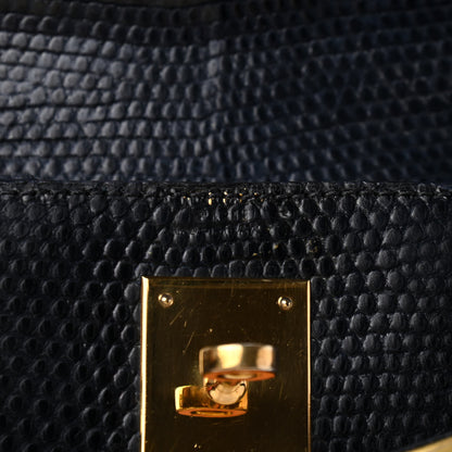 Hermes Lizard Kelly Sellier 32 Bleu Indigo 5 of 12