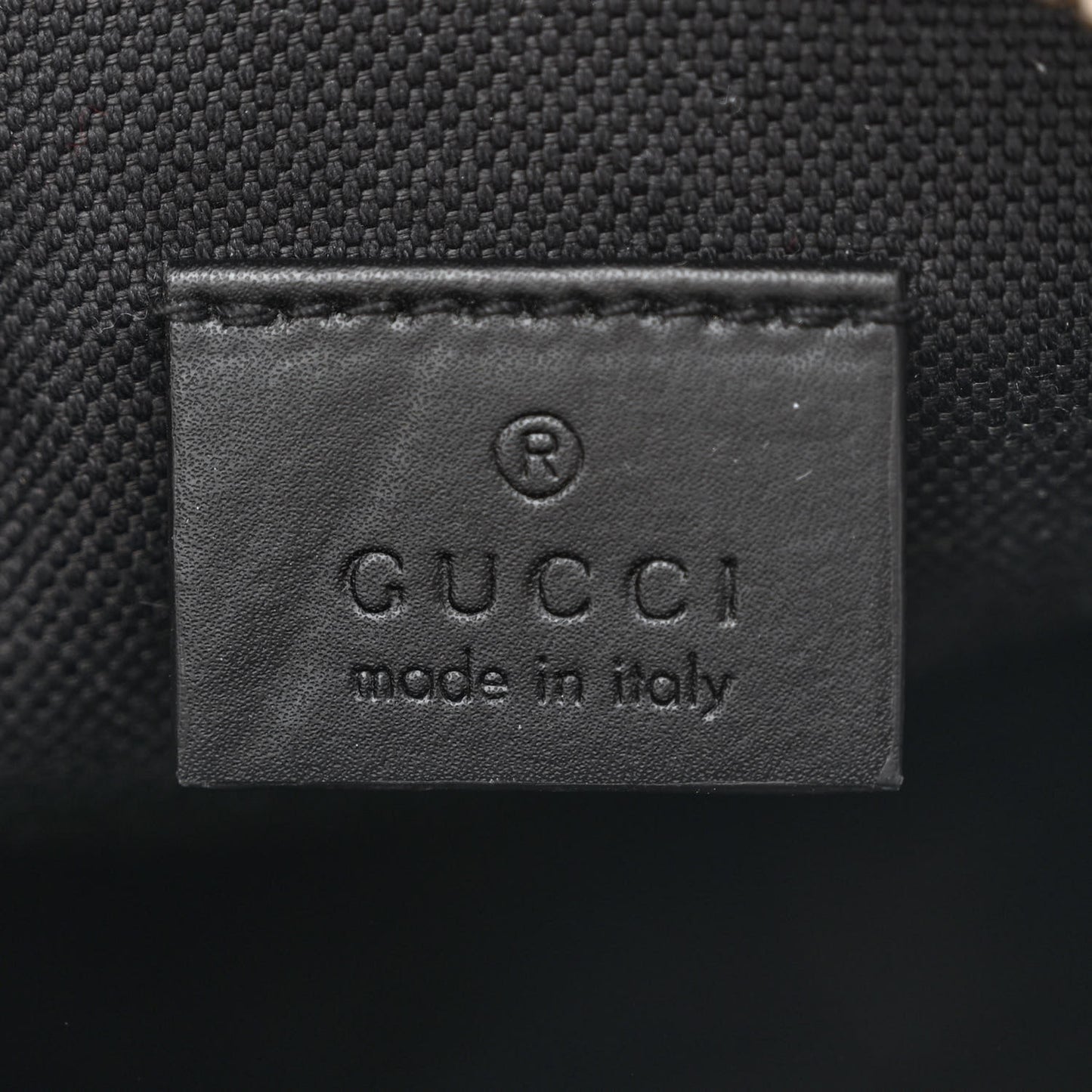 GG Supreme Monogram Appia Calfskin Web Small Camera Messenger Bag Black Grey