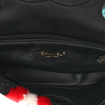 Chanel Lambskin Shearling Medium Flap Red Black 5 of 9