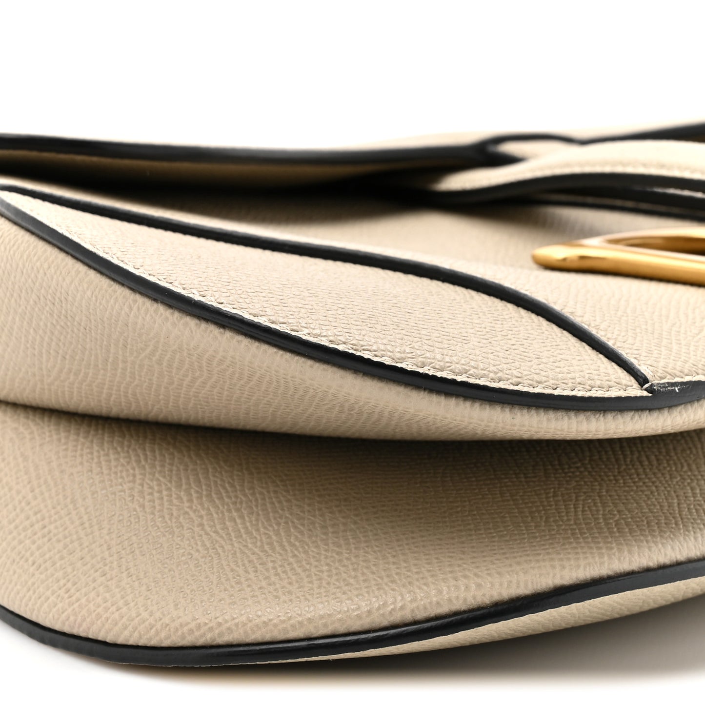 Grained Calfskin Saddle Bag With Strap Sable