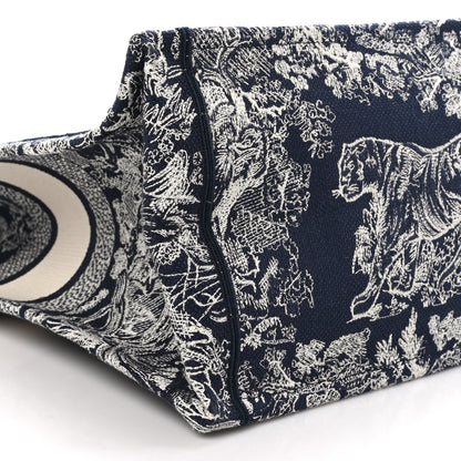 Christian Dior Canvas Embroidered Large Dioriviera Toile De Jouy Reverse Book Tote Blue 9 of 11
