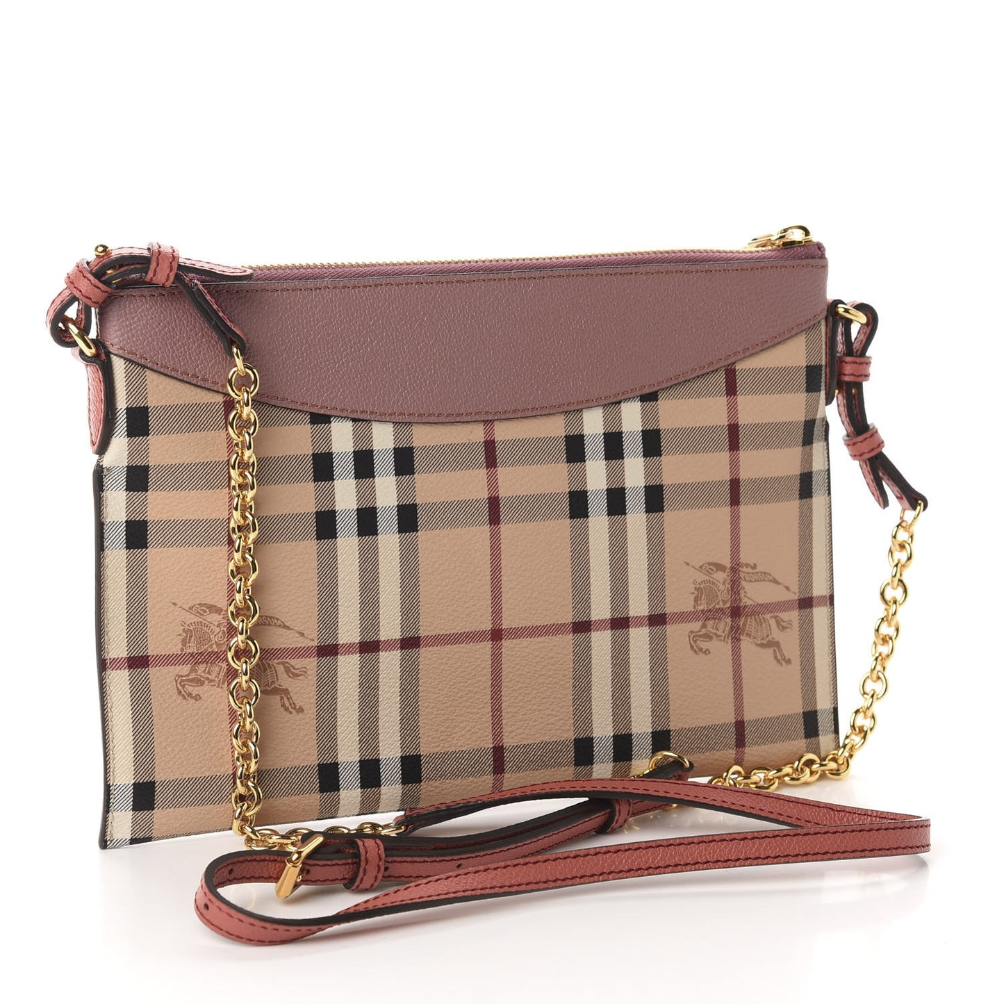 Haymarket Check Peyton Crossbody Clutch Bag Dusty Pink