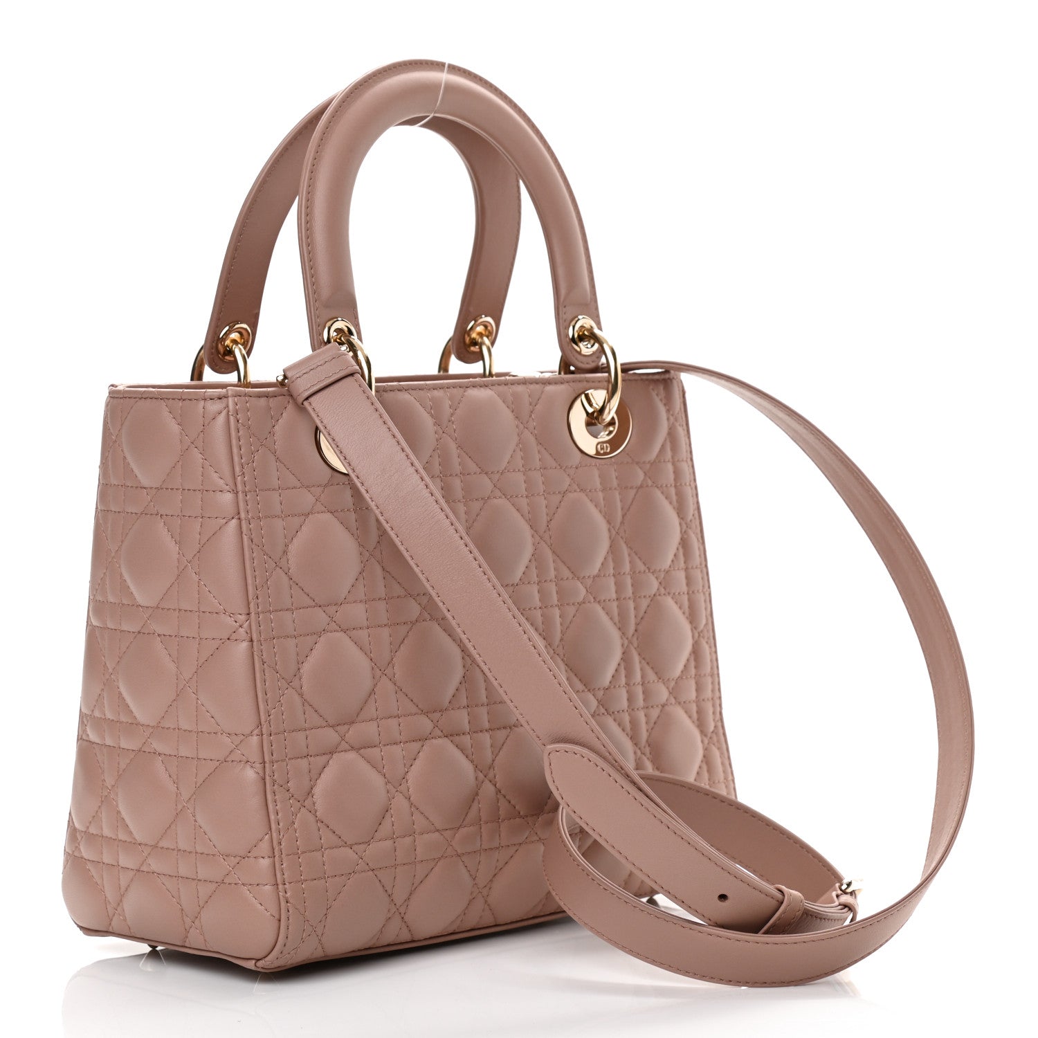 Christian Dior Lambskin Cannage Medium Lady Dior Bois de Rose 3 of 13