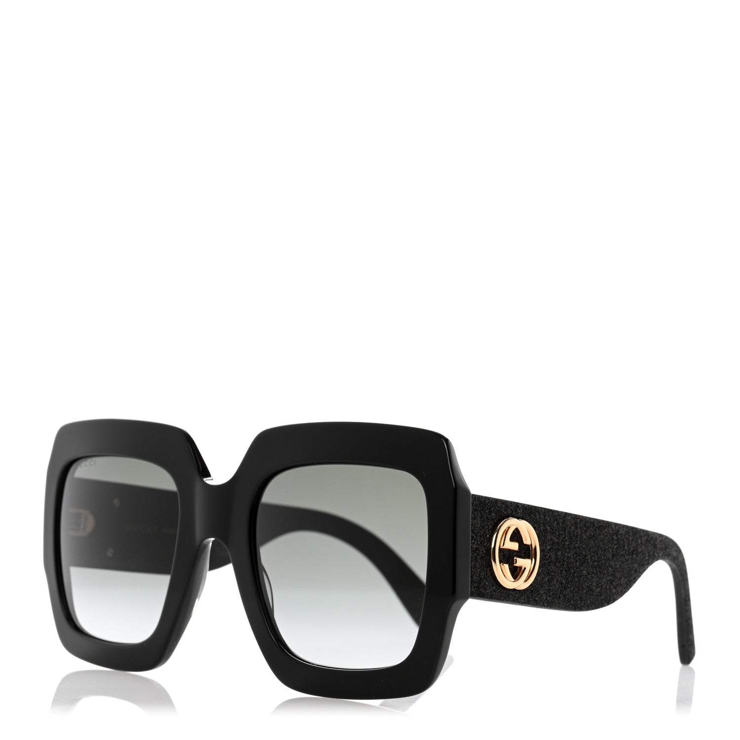 Gucci Square Frame Glitter GG0102S Sunglasses Black 1 of 8