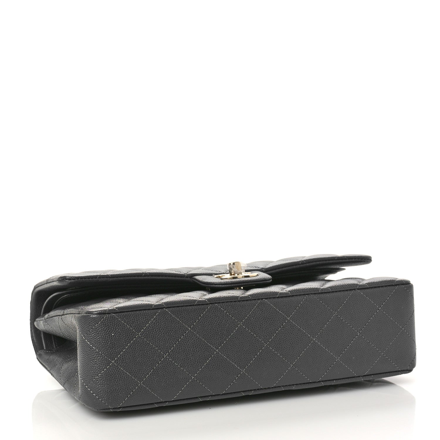 Chanel Caviar Quilted Medium Double Flap Dark Grey 4 of 9