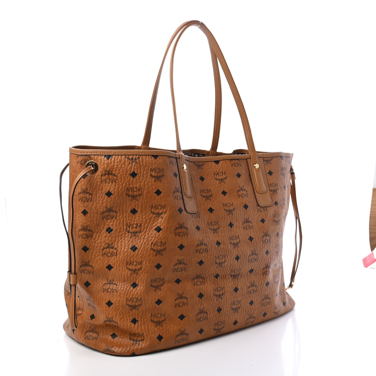 MCM Visetos Large Liz Reversible Shopper Tote Cognac 2 of 8