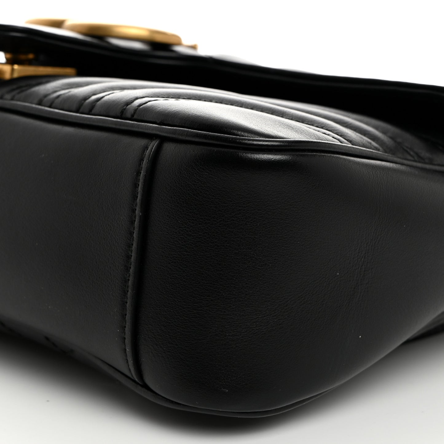 Calfskin Matelasse Small GG Marmont Shoulder Bag Black