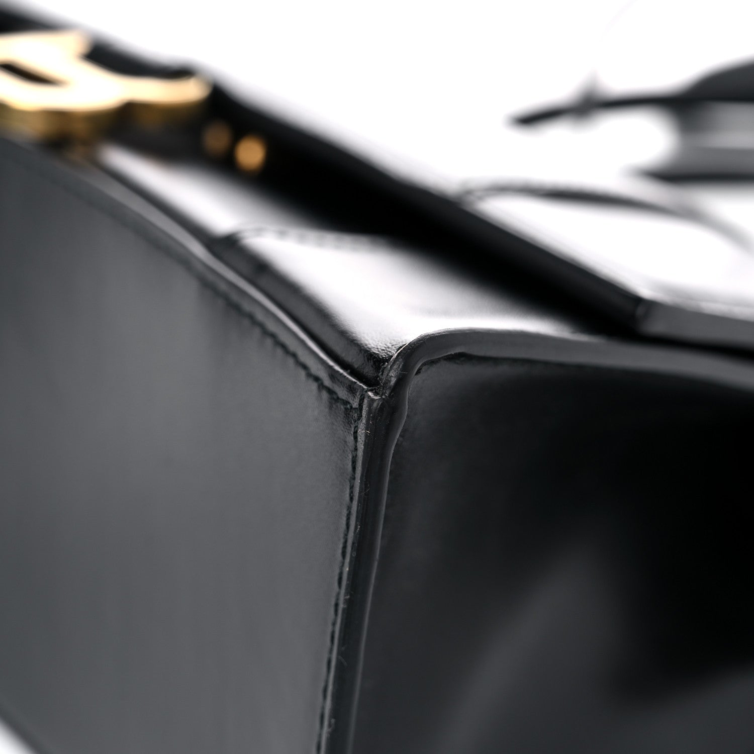 Balenciaga Shiny Box Calfskin Small Hourglass Top Handle Bag Black 9 of 15