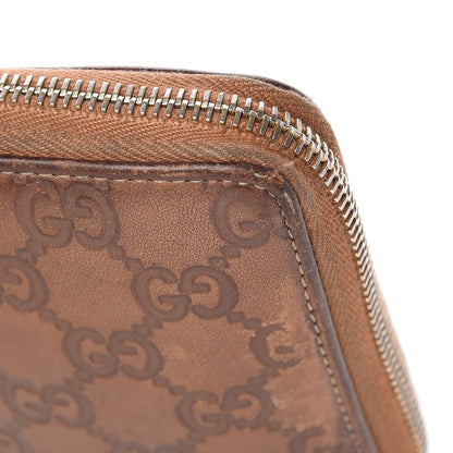 Gucci Metallic Guccissima Twins Zip Around Organizer Wallet Bronze 24 of 25