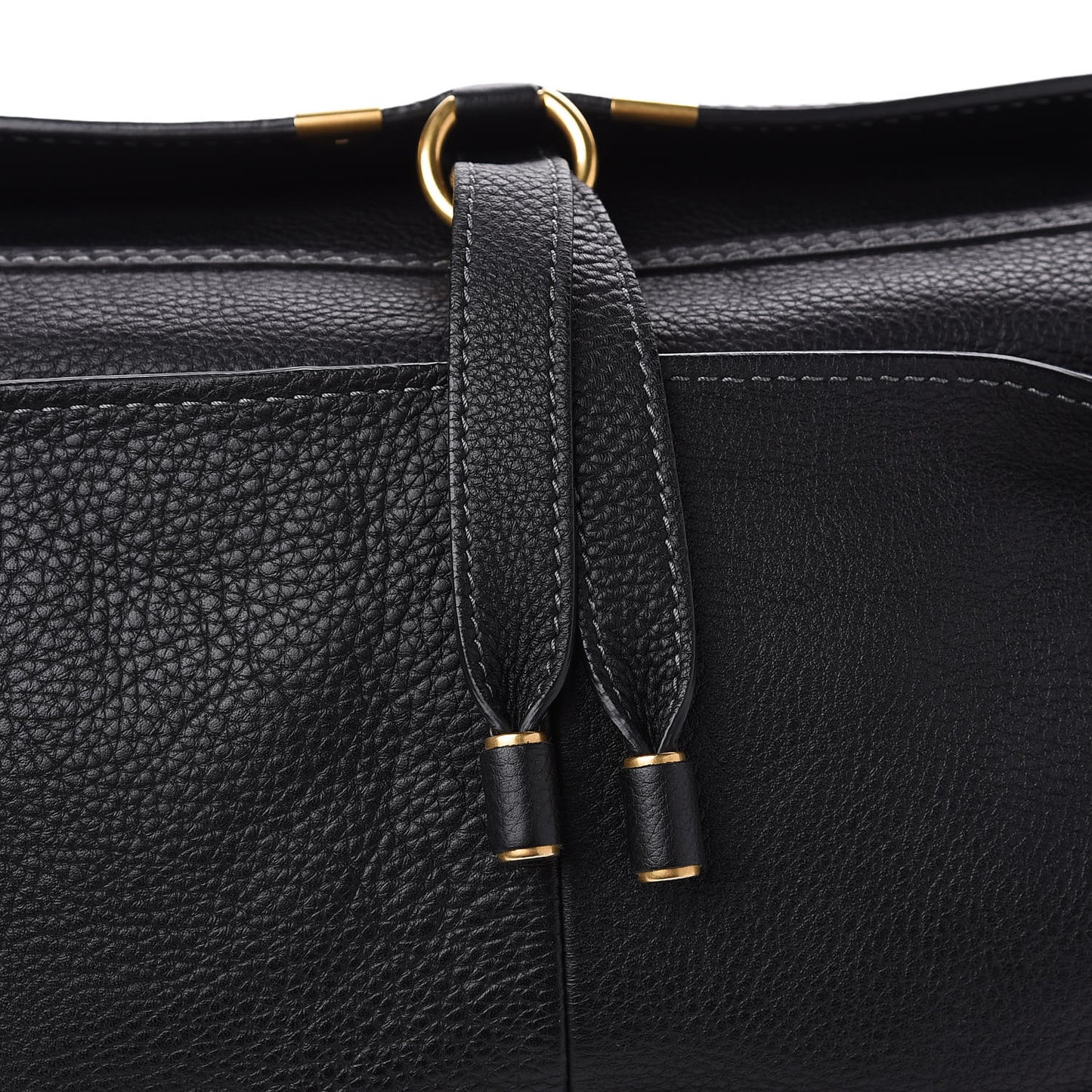 Calfskin Large Marcie Satchel Black