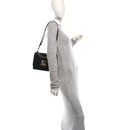 Louis Vuitton Epi Twist Braided Strap Shoulder Bag MM Black 2 of 9