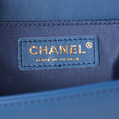Chanel Calfskin Quilted Medium Boy Flap Blue 6 of 7