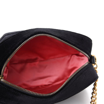 Gucci Velvet Matelasse Small GG Marmont Chain Shoulder Bag Black 5 of 10