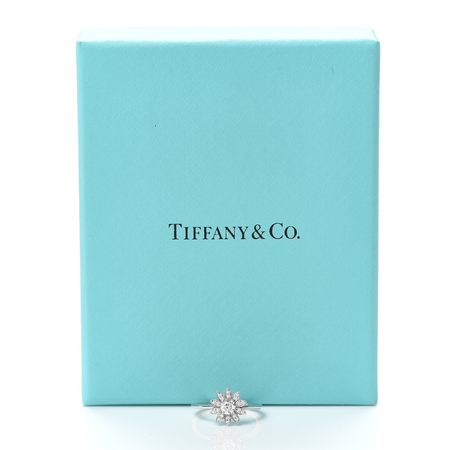 Tiffany Platinum Diamond Enchant Garden Flower Ring 48 4.5 6 of 6