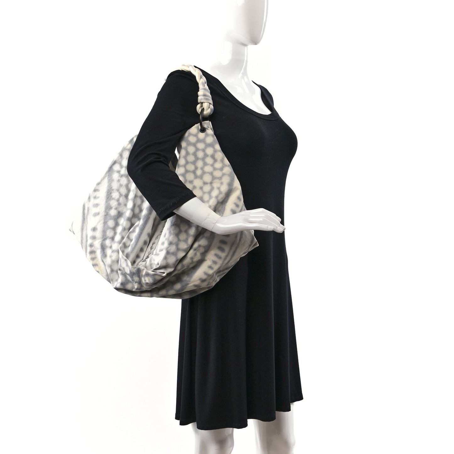 Intrecciato Nappa Aquilone Fortune Cookie Hobo White