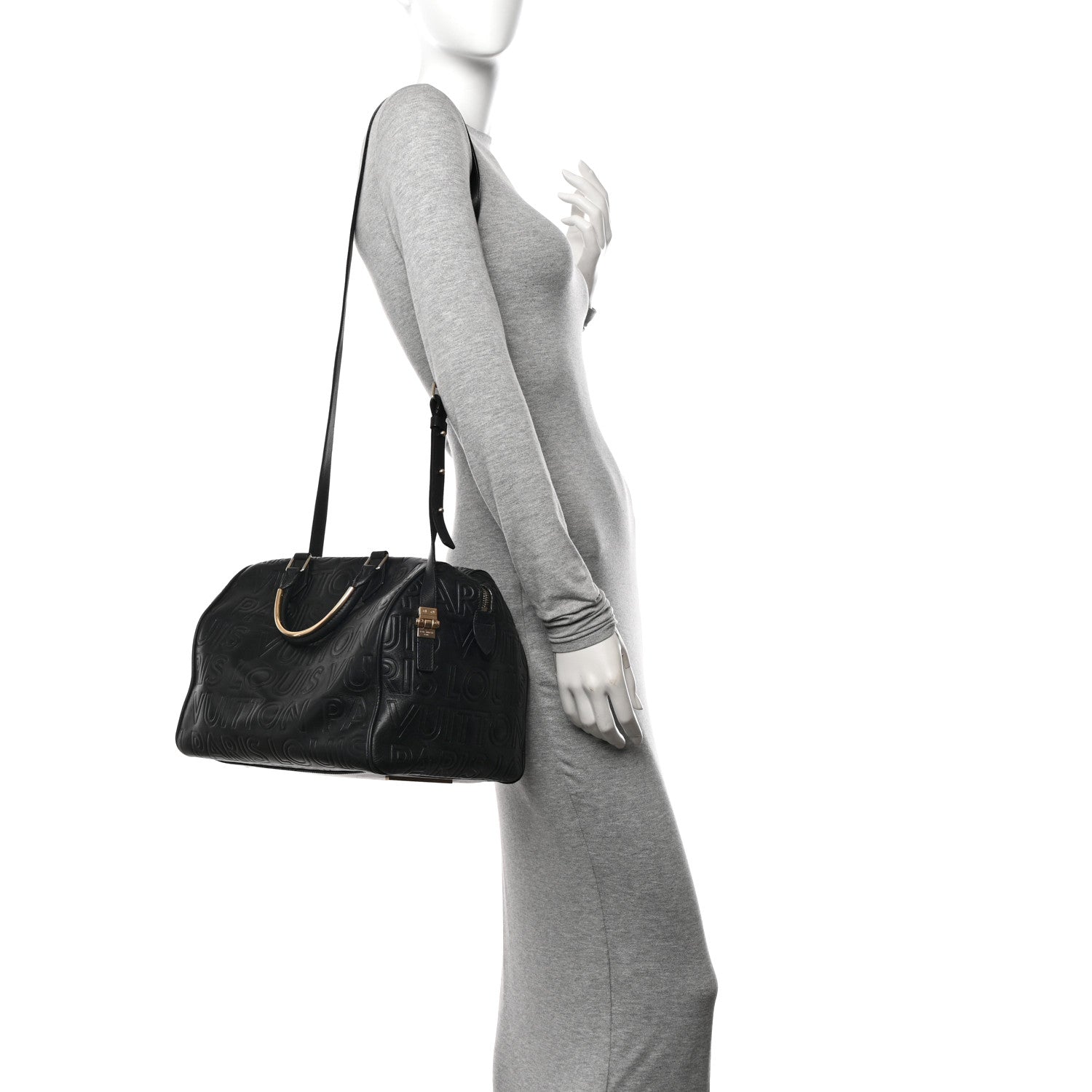 Louis Vuitton Calfskin Embossed Speedy Cube 30  Black 2 of 13