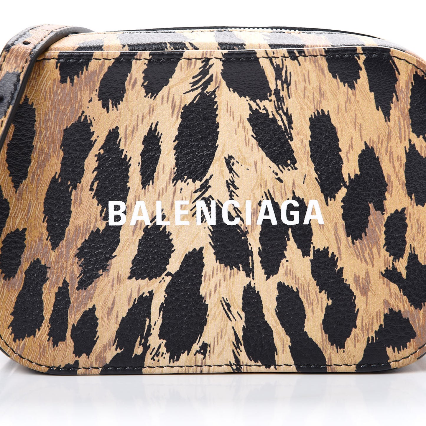 Calfskin Leopard Print XS Everyday Camera Bag Beige White